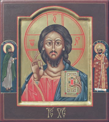Jesus Christus Pantokrator mit Benedikt und Zeno